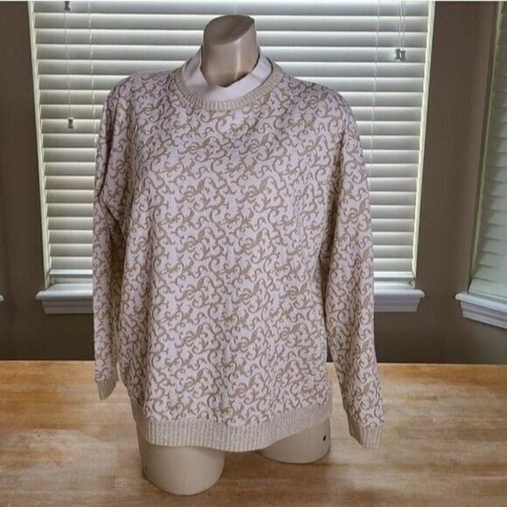 Neiman Marcus Sparkling Designed Pullover Sweater Size Small